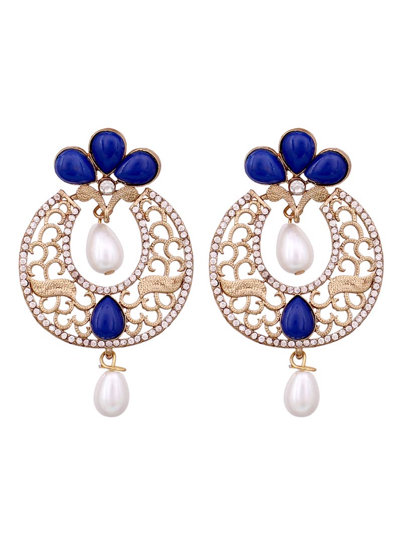 Blue Alloy Austrian Diamonds Earrings 68958