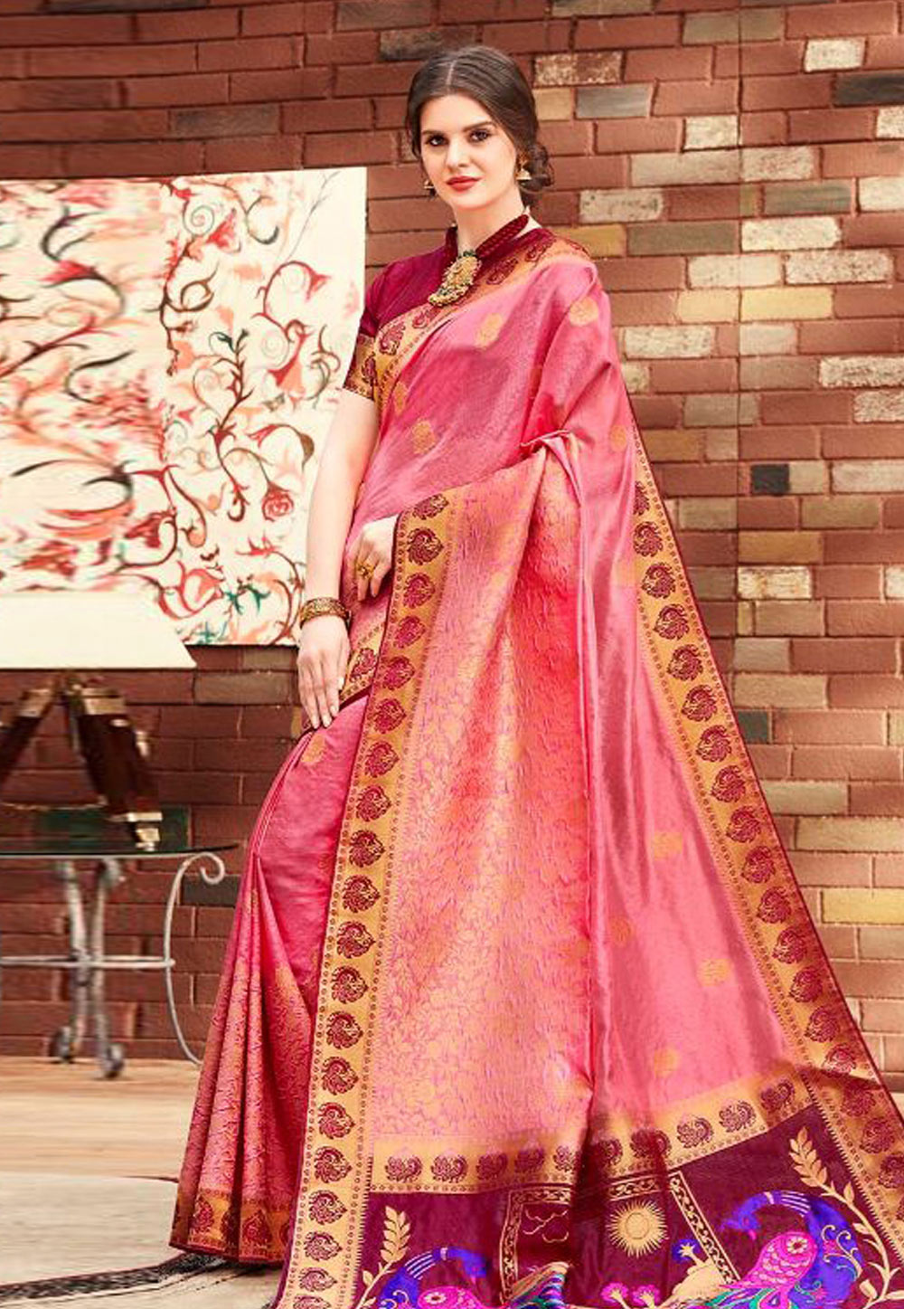 Pink Silk Festival Wear Saree 192945