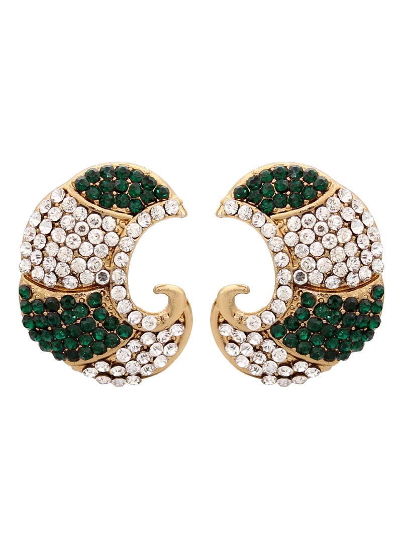 Green Alloy Austrian Diamonds Earrings 68966