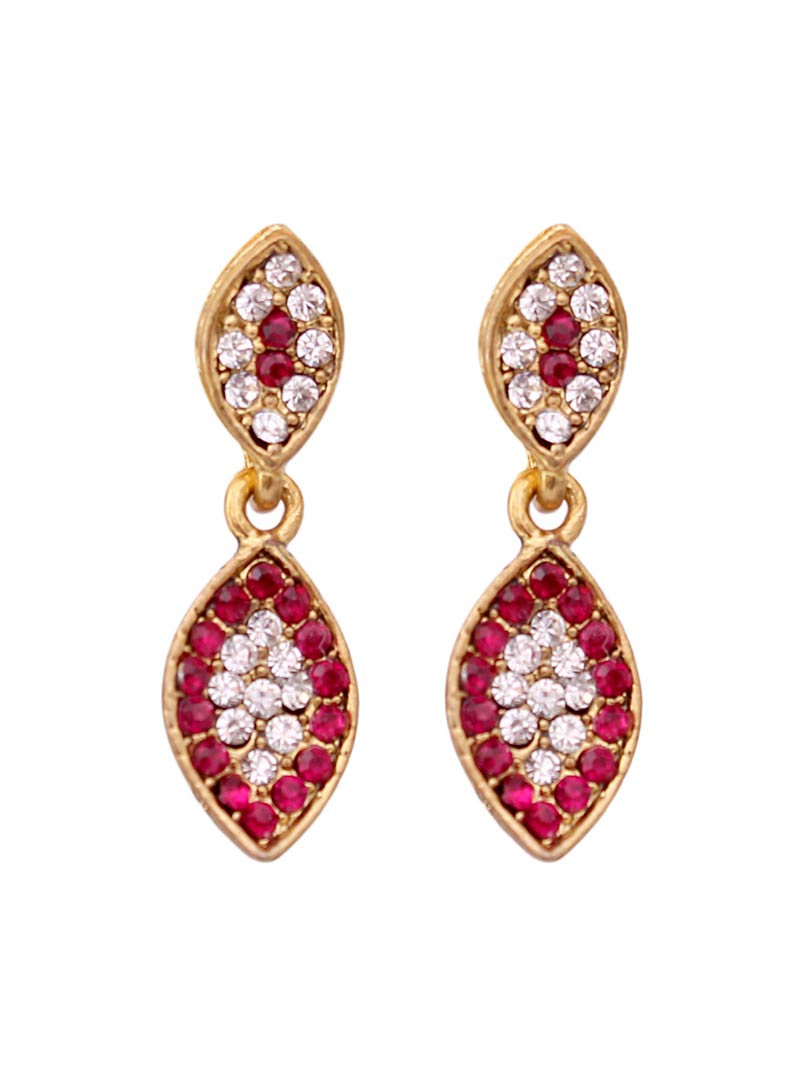 Pink Alloy Austrian Diamonds Earrings 64607