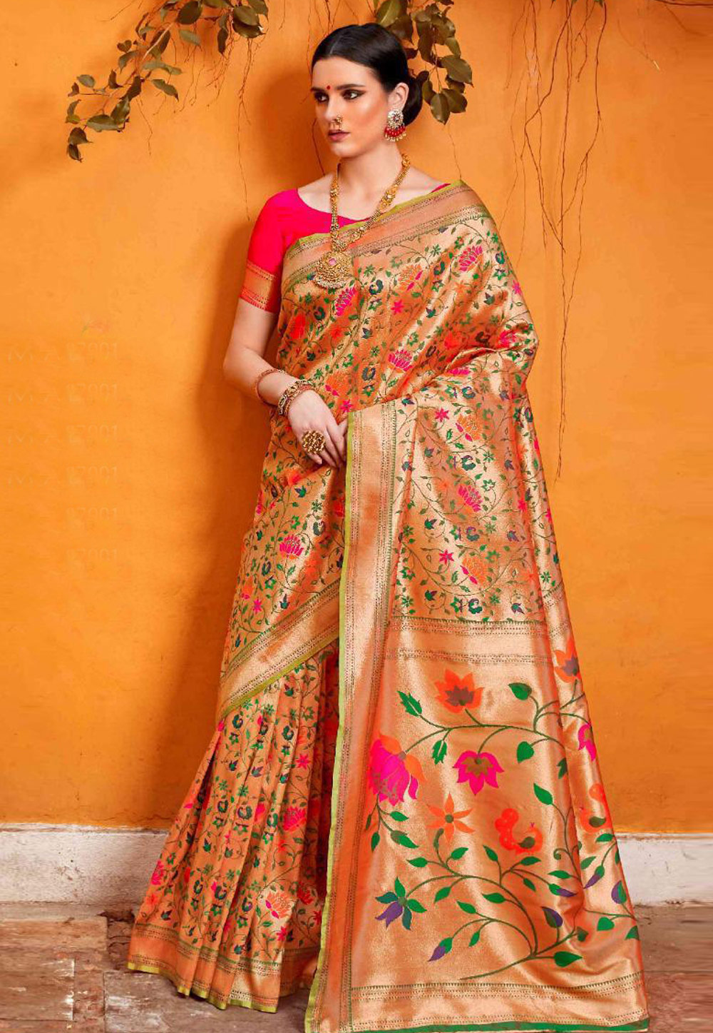 Golden Silk Festival Wear Saree 174910
