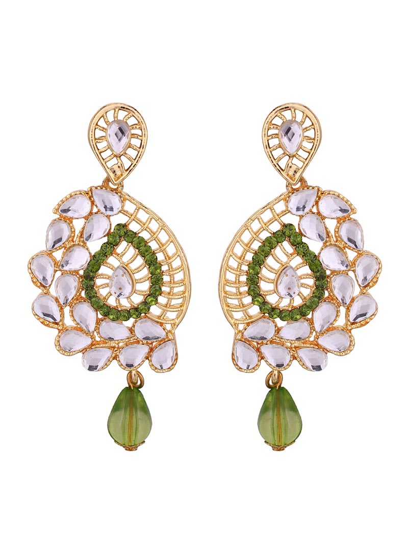 Green Alloy Austrian Diamonds Earrings 68992