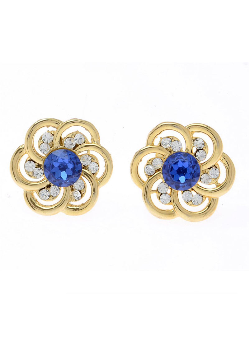 Blue Copper American Diamond Earrings 74039