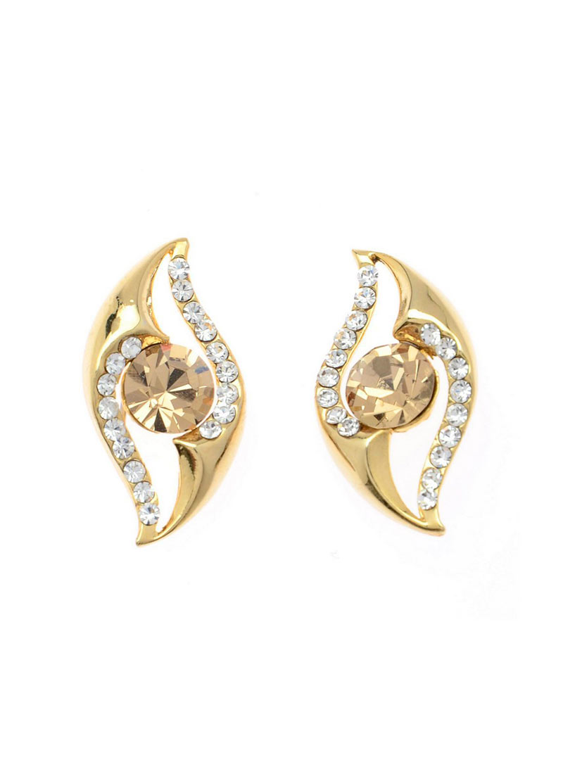 Brown Copper American Diamond Earrings 74041