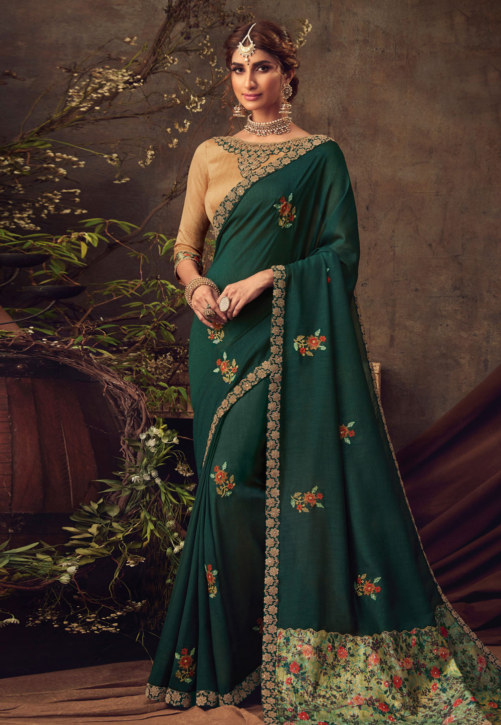 Green Silk Festival Wear Saree 193824