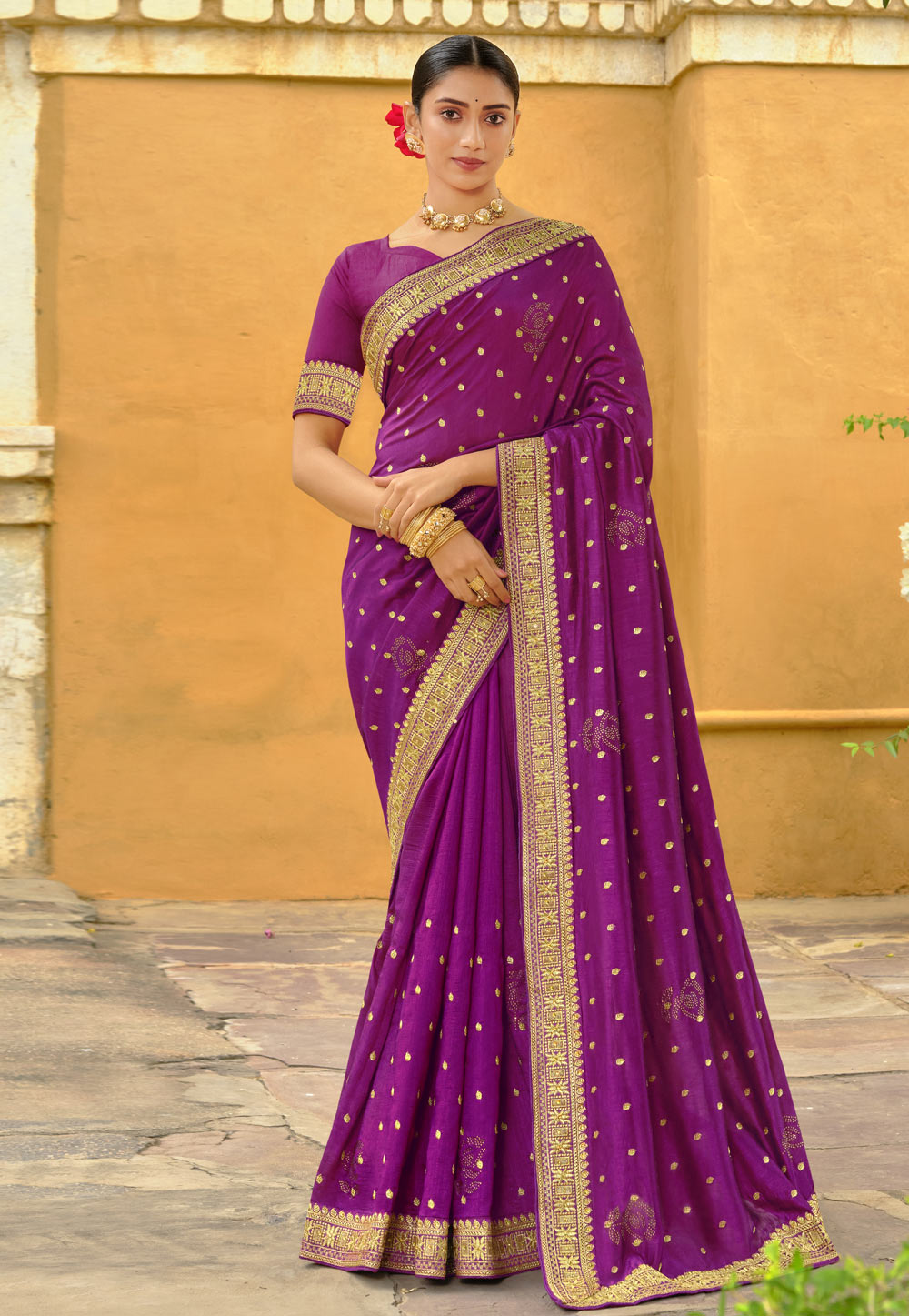 Purple Silk Saree With Blouse 247595