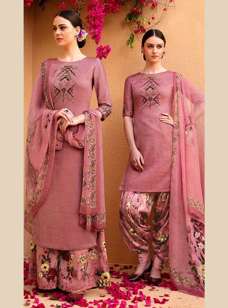 Pink Cotton Salwar Suit 130316
