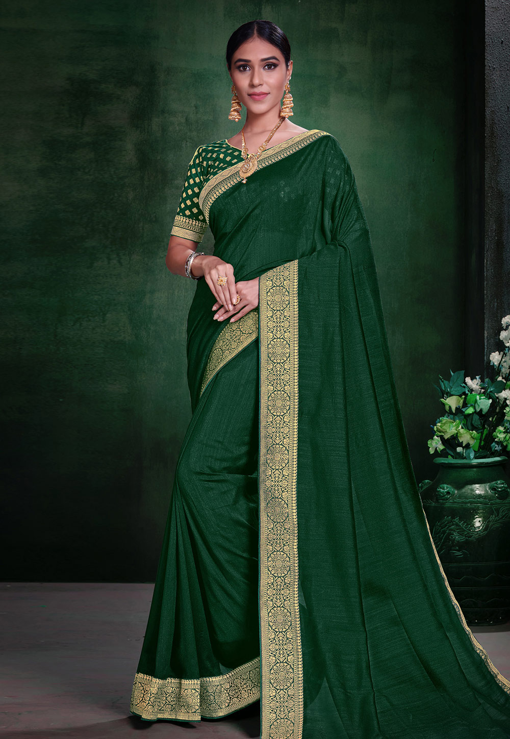 Green Silk Festival Wear Saree 194424