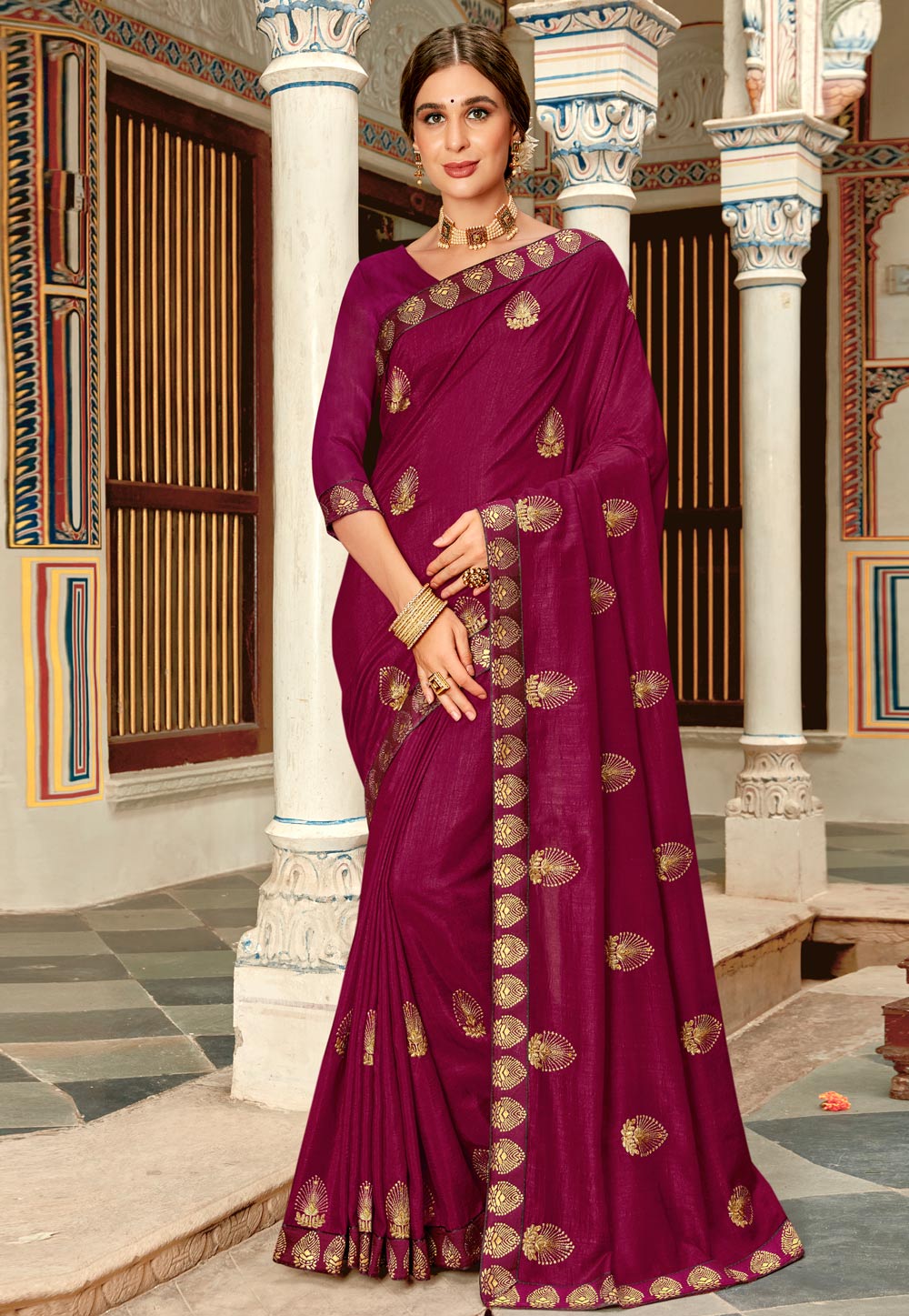 Purple Silk Saree With Blouse 247760