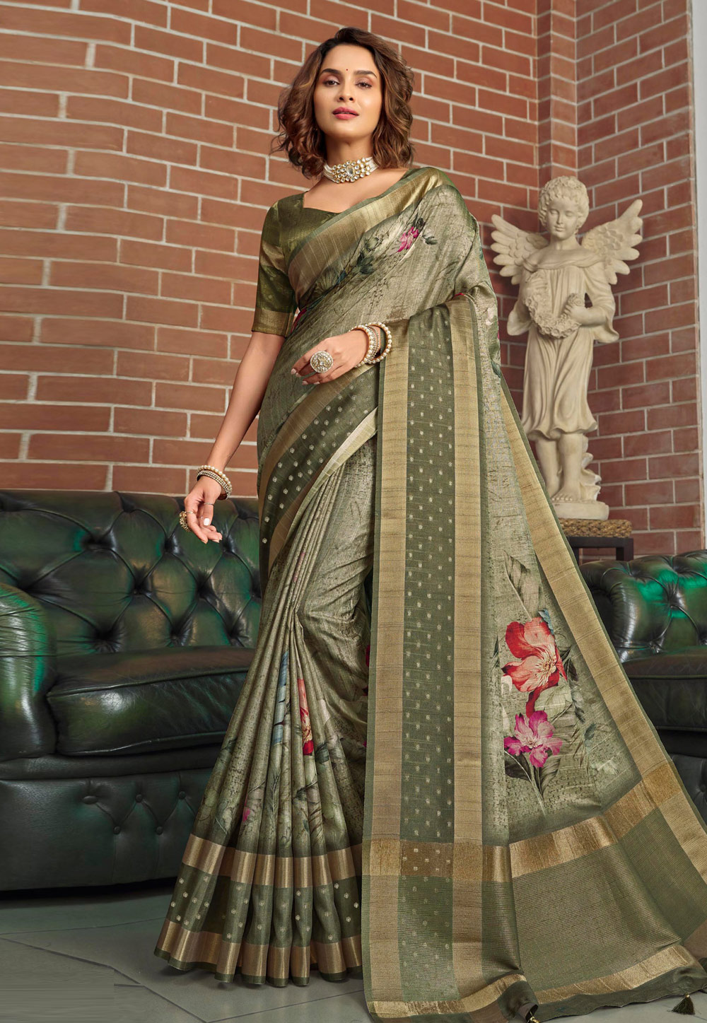 Brown Silk Saree With Blouse 275894
