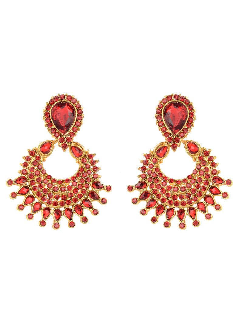 Red Zinc Austrian Diamond Earrings 90357
