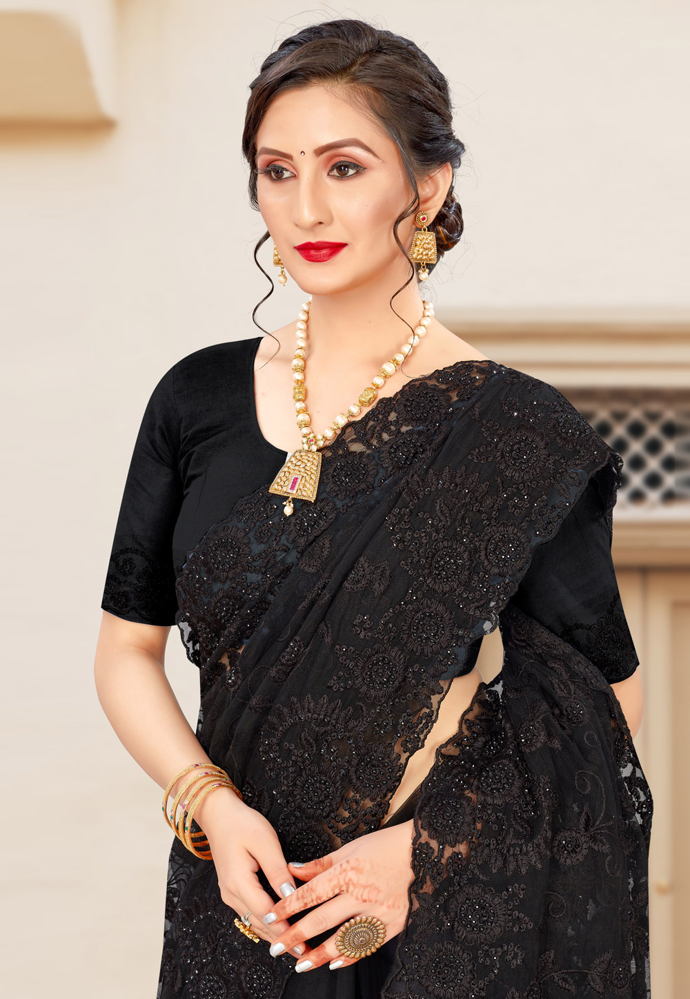 Shop Online Latest Designer Black Sarees For Women|Suta