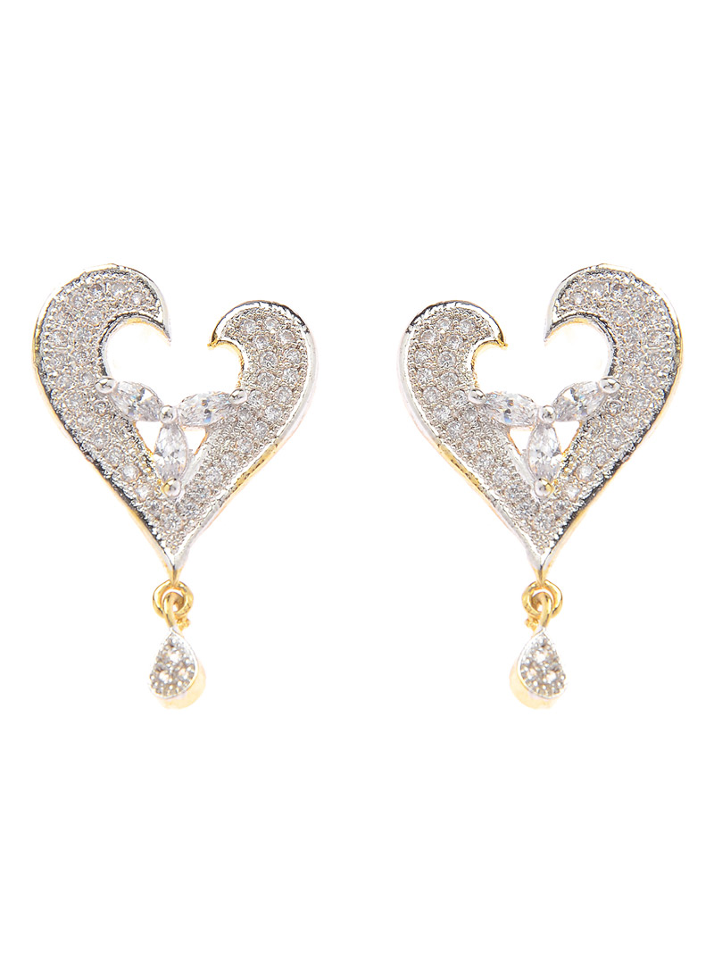 Silver Brass American Diamond Earrings 90381