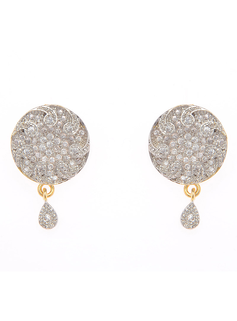 Silver Brass American Diamond Earrings 90382