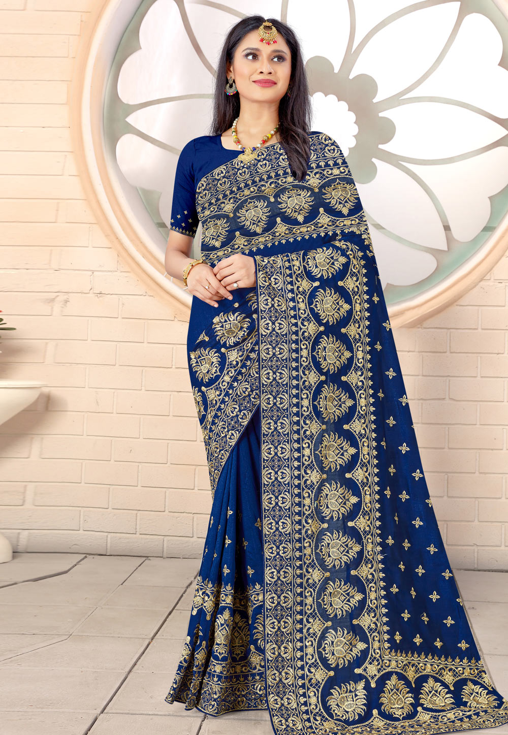 Blue Silk Festival Wear Saree 229924