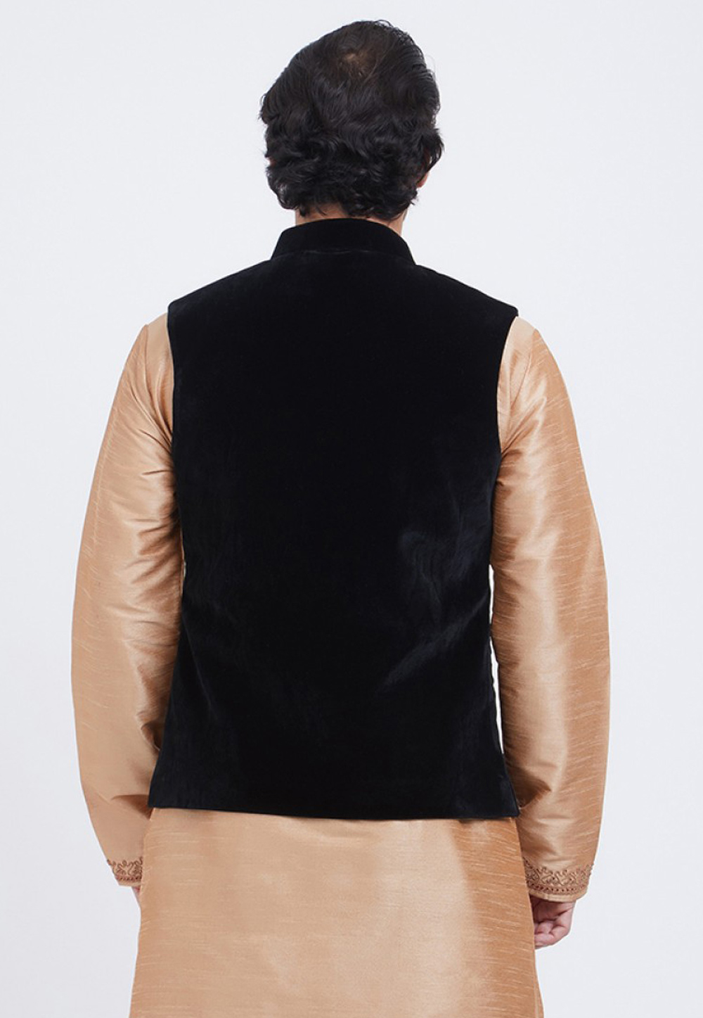 Black velvet nehru clearance jacket