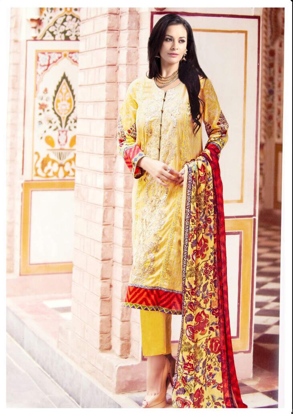 Yellow Kameez Cotton Lawn With Pant 59267