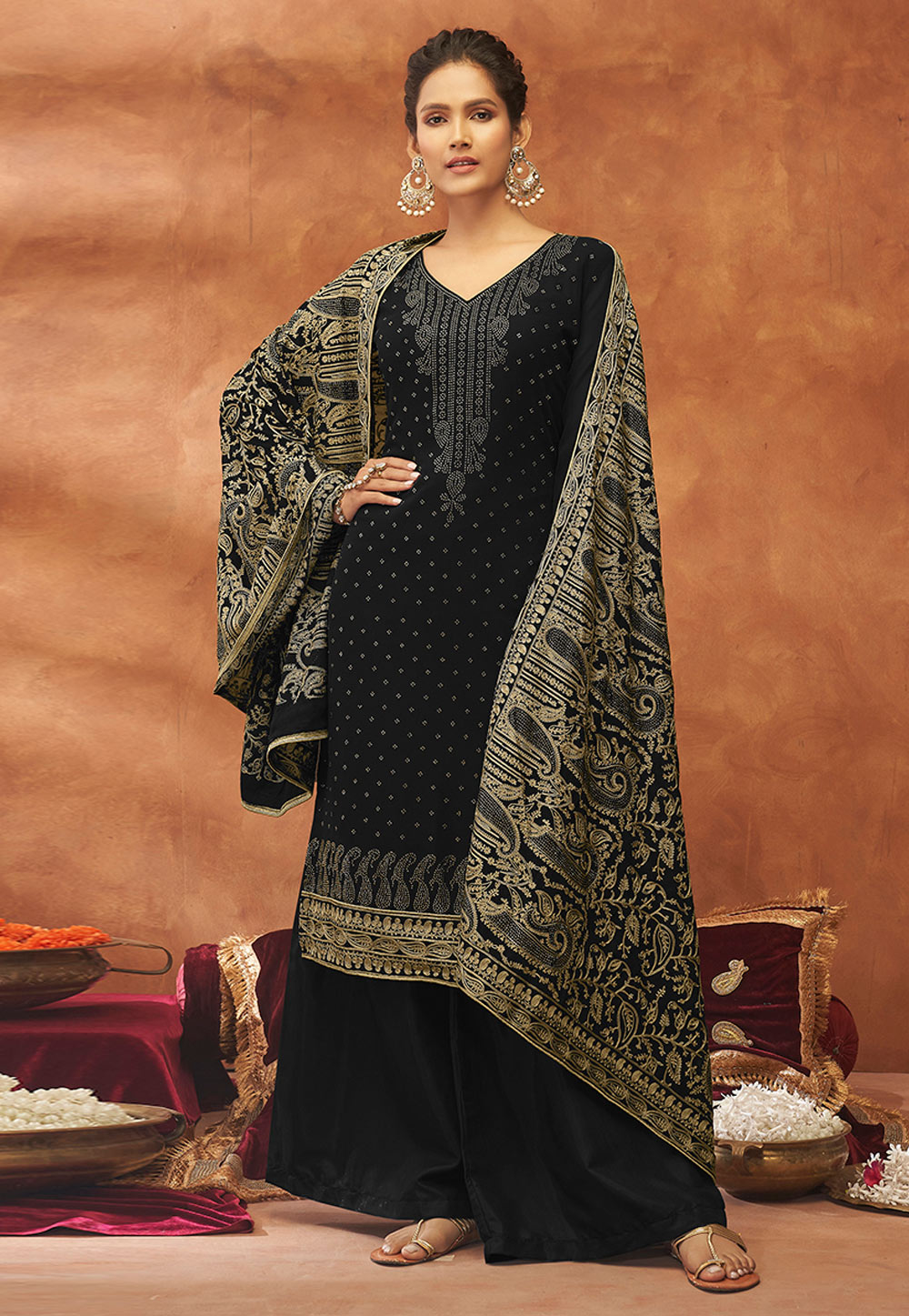 Black Georgette Pakistani Suit 277579
