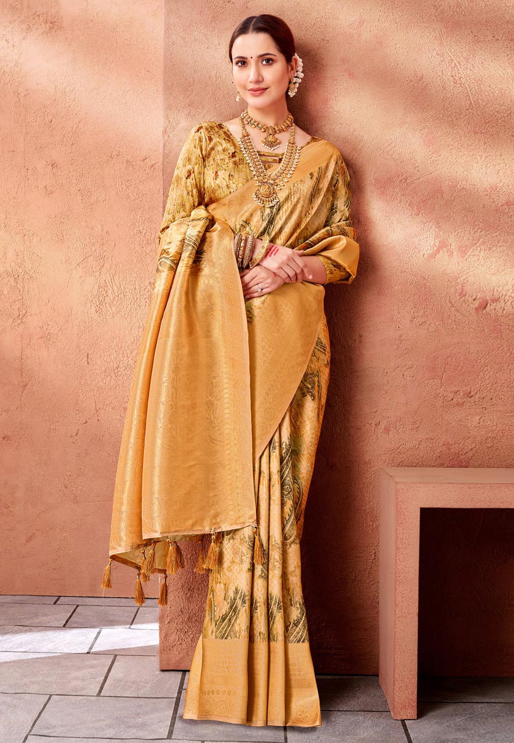 Yellow Silk Saree With Blouse 276269