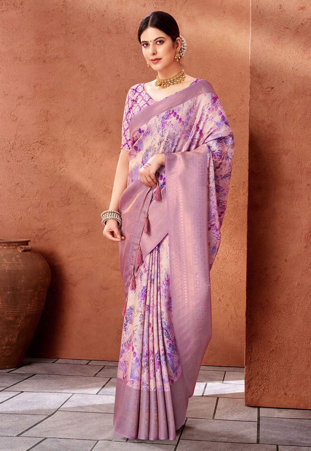 Pink Silk Saree With Blouse 276271