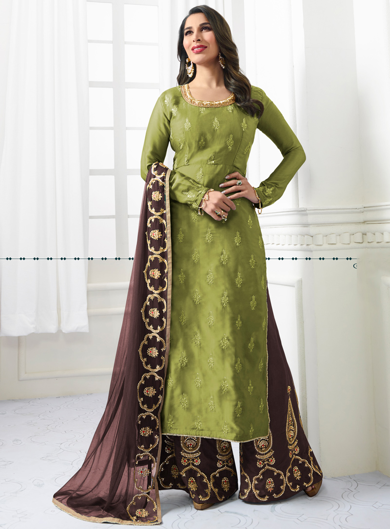 Sophie Choudry Green Kameez With Palazzo 133851