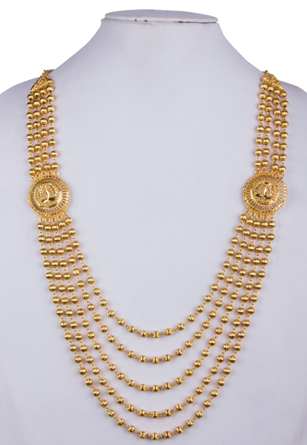 Golden Alloy Long Necklace Set 157109