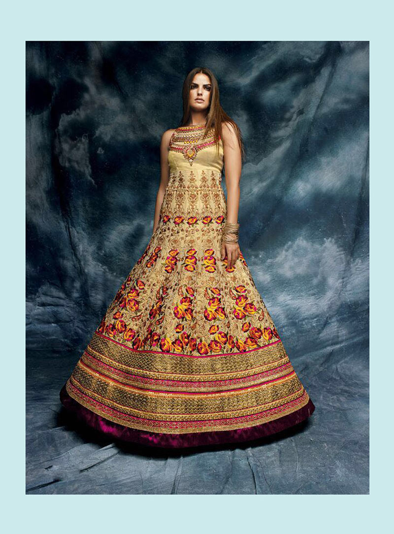 Beige Banglori Silk Floor Length Anarkali Suit 76055