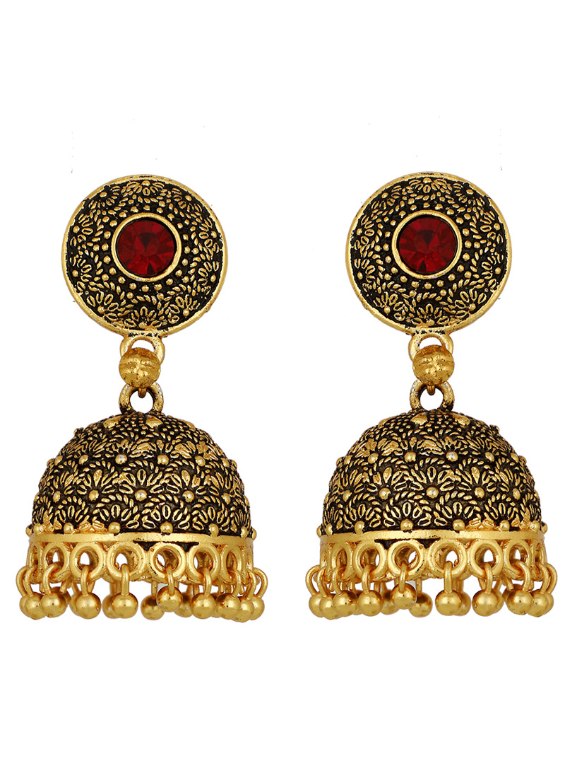 Golden Brass Earrings 150689