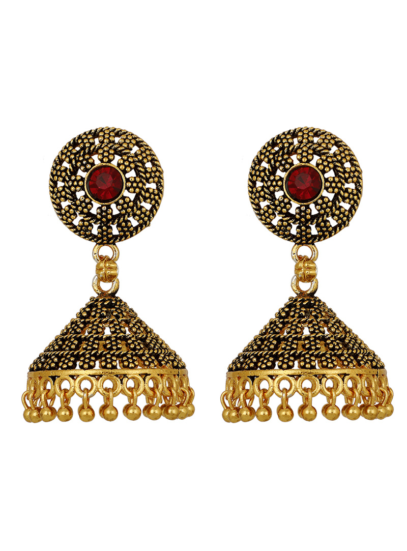 Golden Brass Earrings 150695