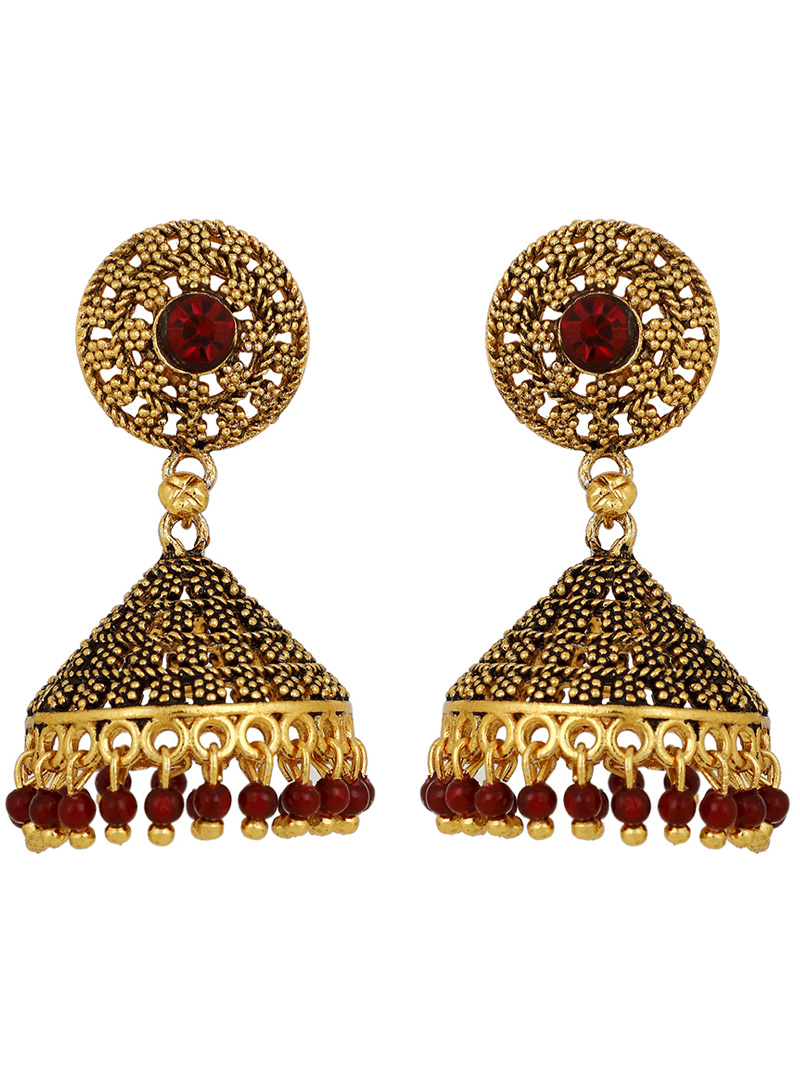 Golden Brass Earrings 150696