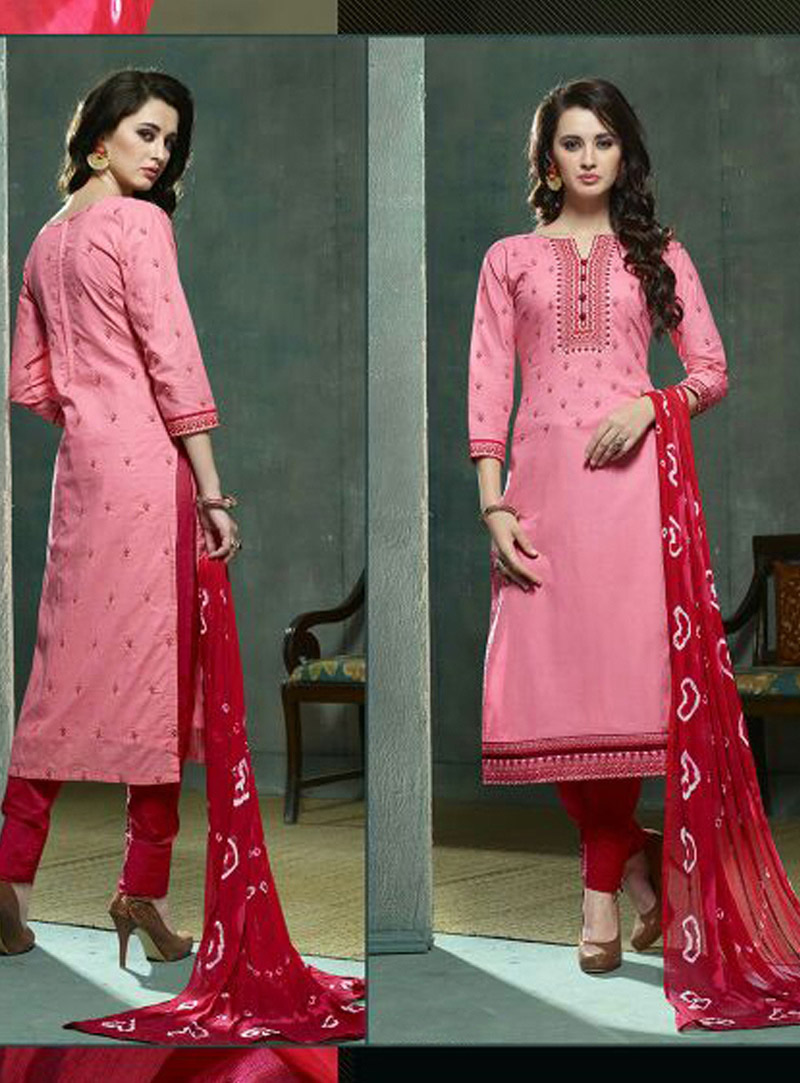 Pink Cotton Pant Style Suit 80005