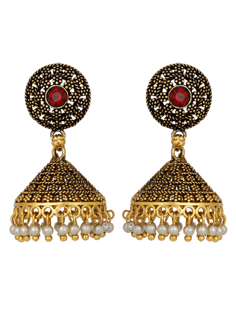 Golden Brass Earrings 150697