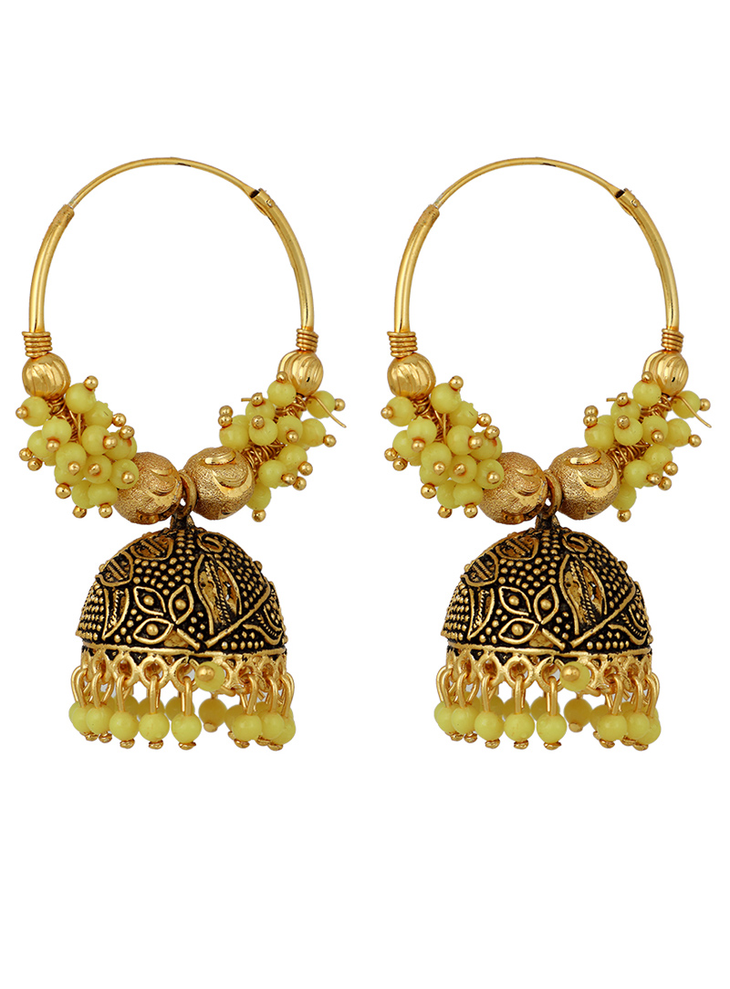 Light Green Brass Earrings 150704