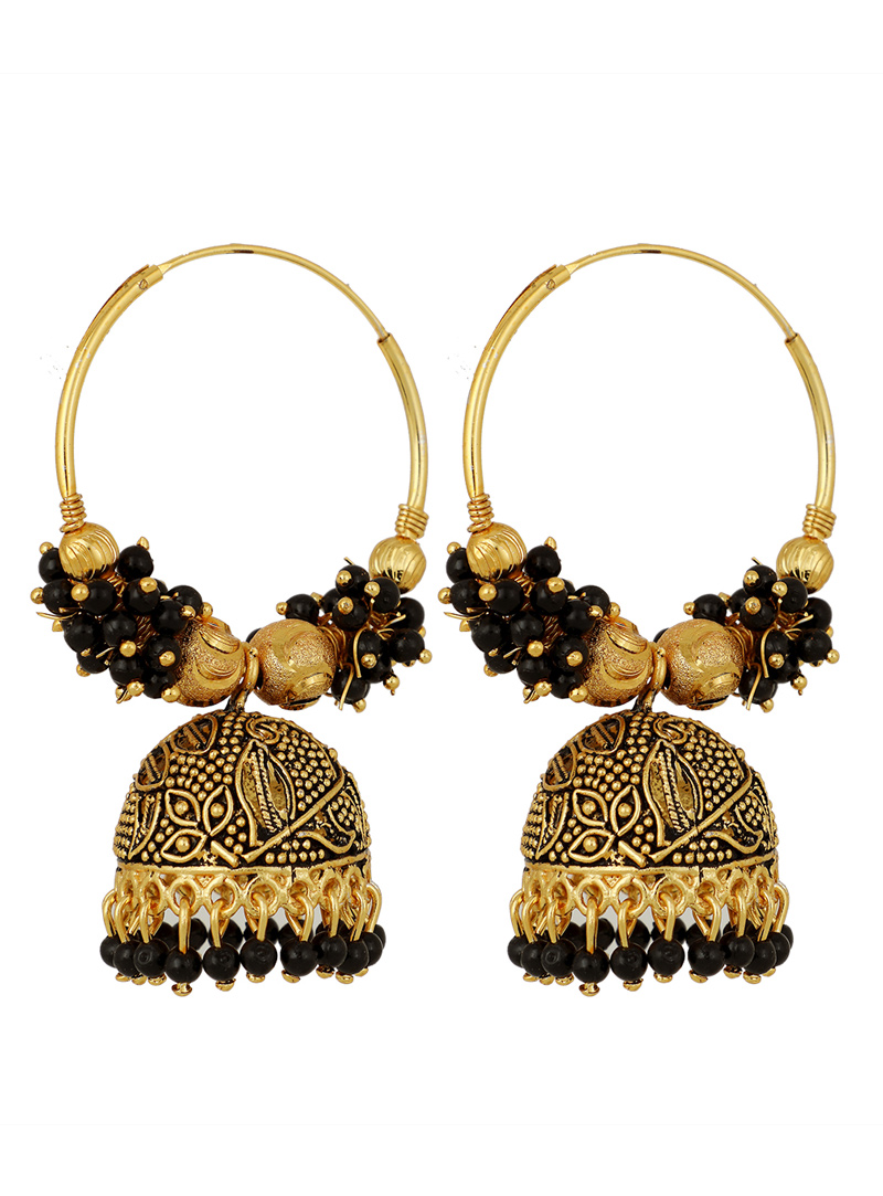 Black Brass Earrings 150707