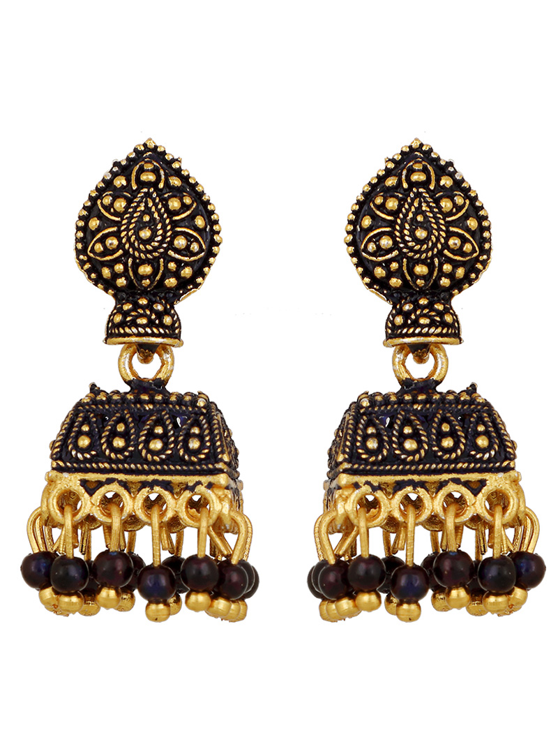 Black Brass Earrings 150711