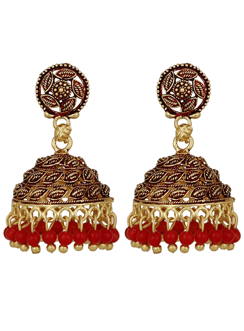 Red Brass Earrings 150716