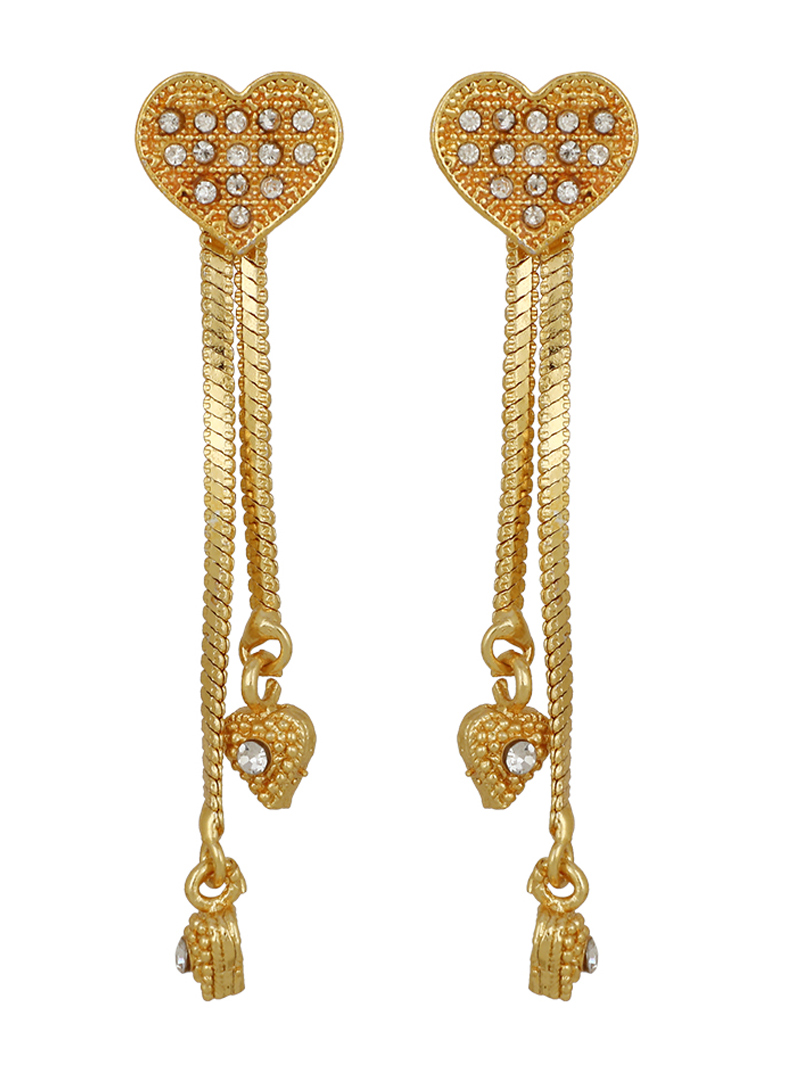Golden Brass Heart Shape Earrings 150720