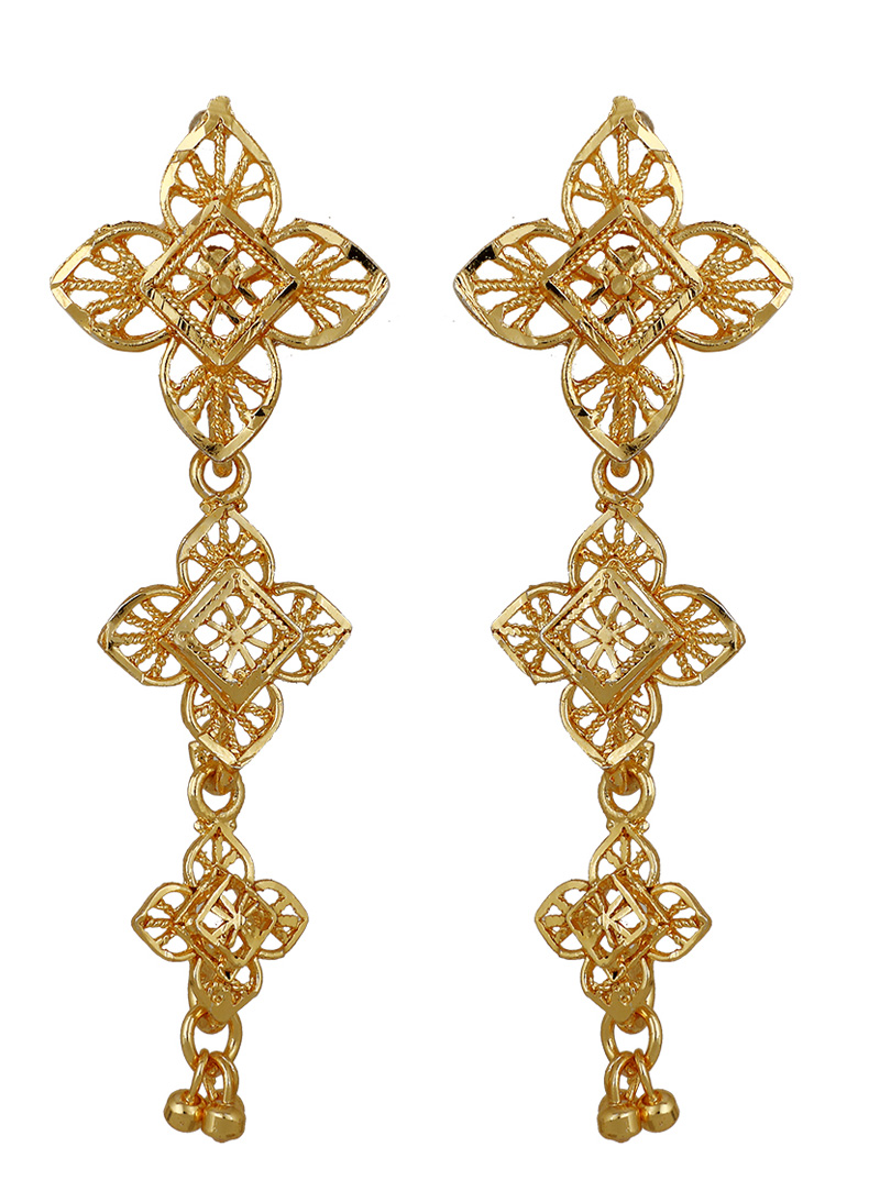 Golden Brass Earrings 150721