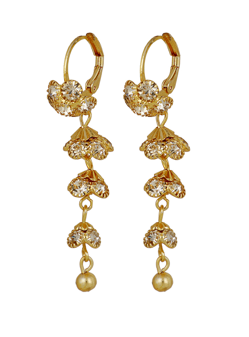 Golden Brass Earrings 150722