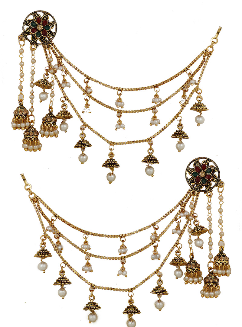 Golden Brass Long Chain Earrings 150724