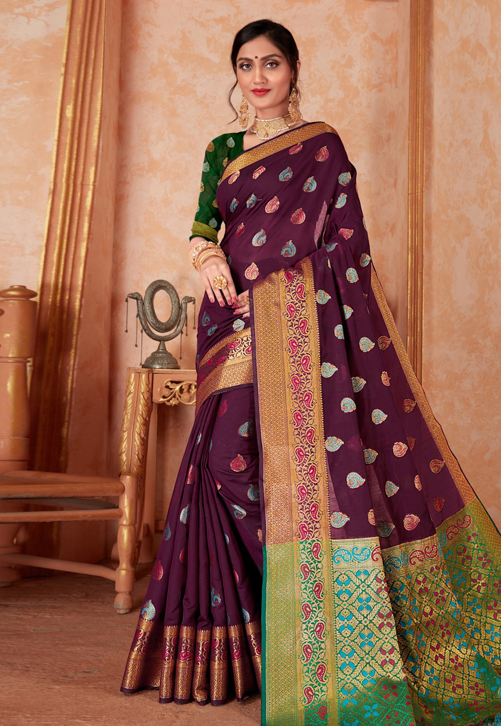 Purple Silk Festival Wear Saree 212303