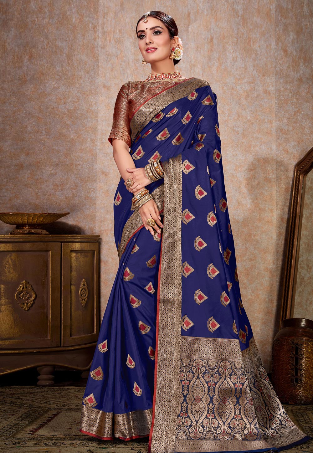 Blue Kanjivaram Silk Festival Wear Saree 198067