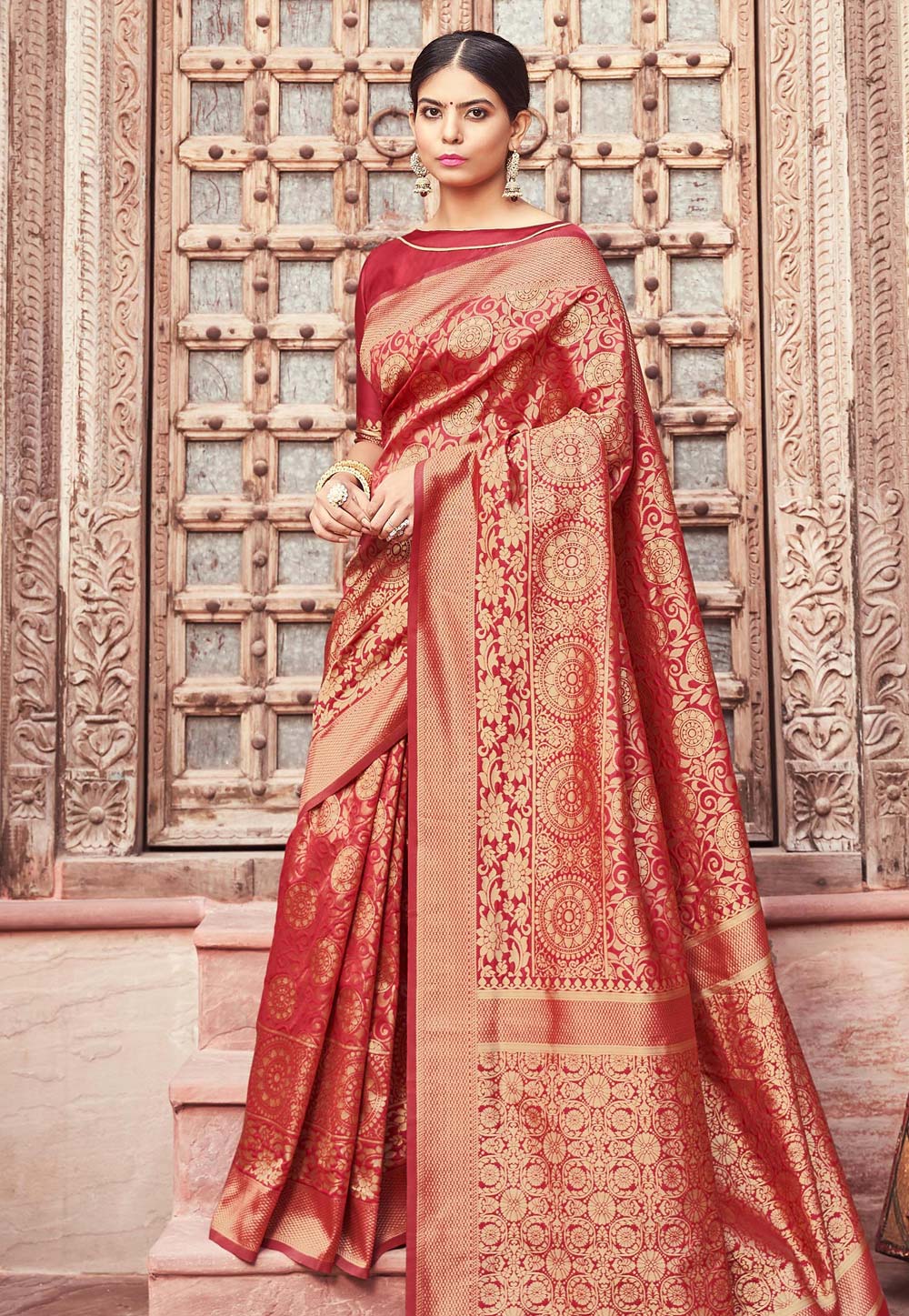 Shaded Pink Banarasi Festival Wear Saree 198059