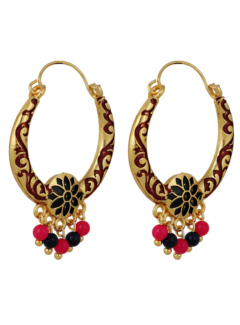 Golden Brass Earrings 150748