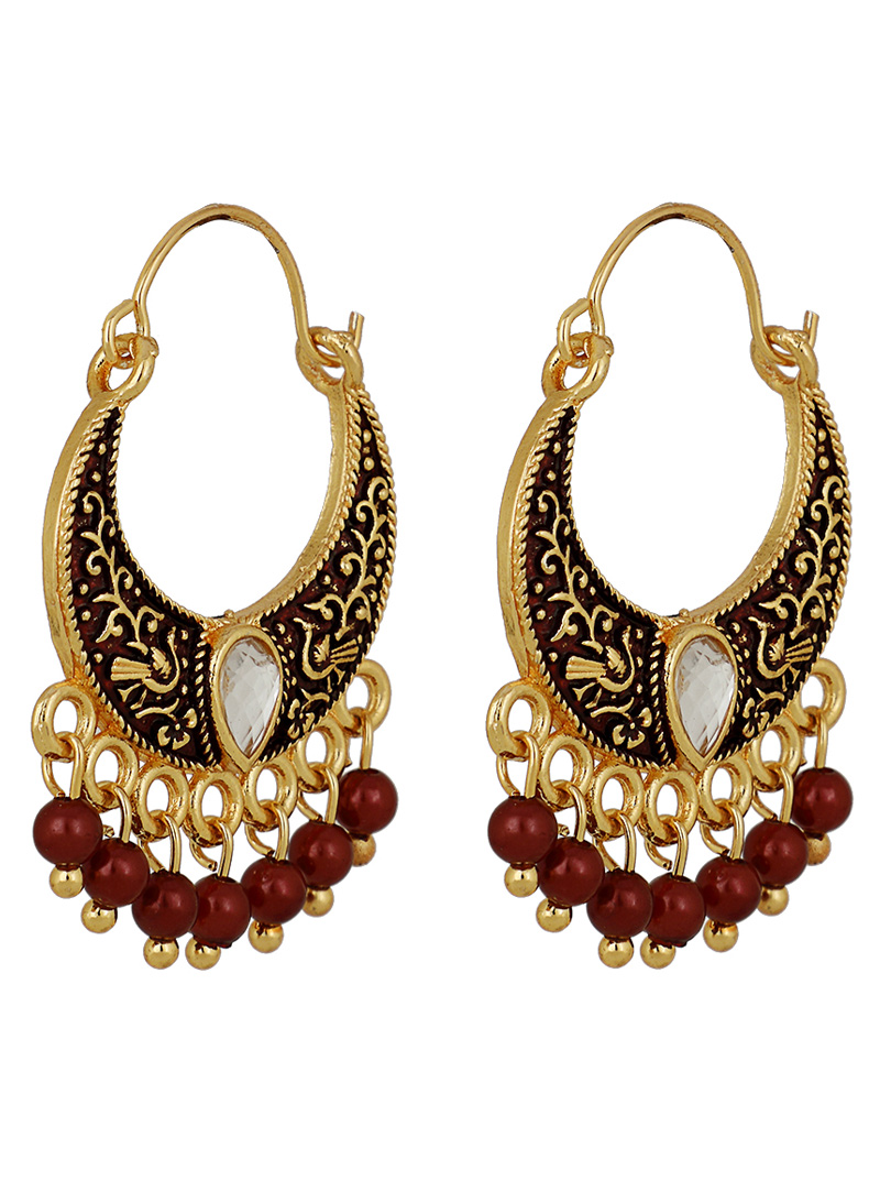 Golden Brass Earrings 150749