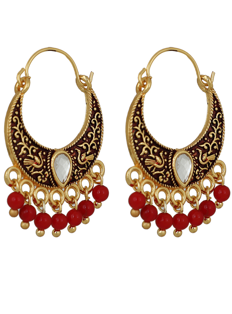 Maroon Brass Earrings 150750