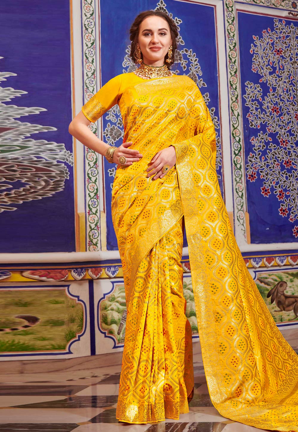 Yellow Silk Saree With Blouse 198078