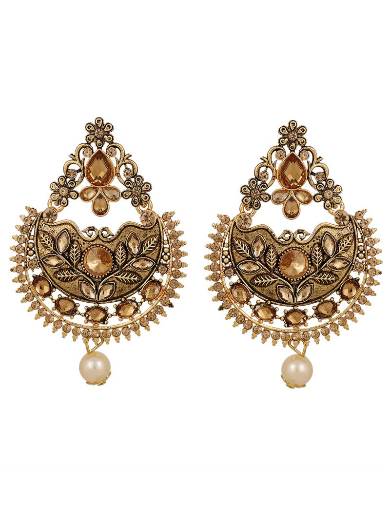 Golden Brass Earrings 150757