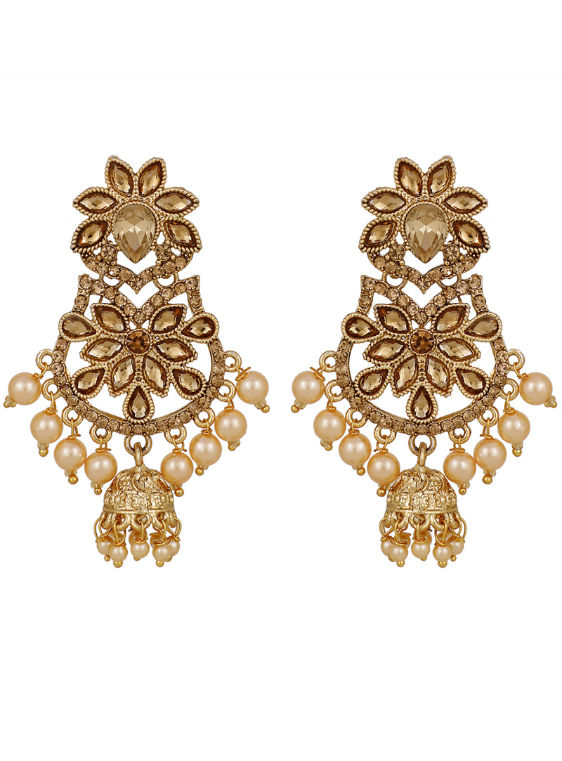 Golden Brass Earrings 150758