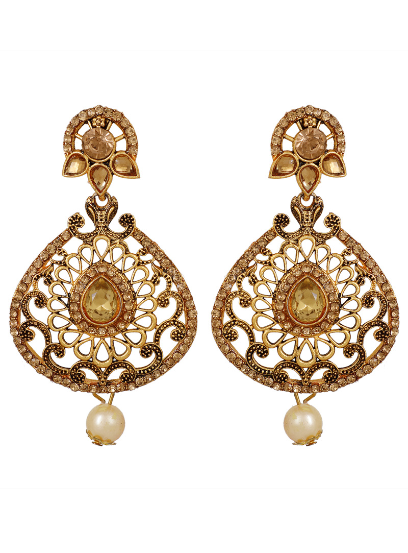 Golden Brass Earrings 150759